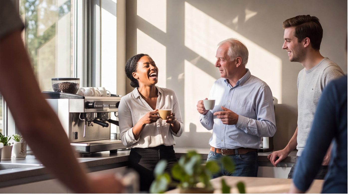 Adviseurs van Culture_UP in gesprek bij de koffie